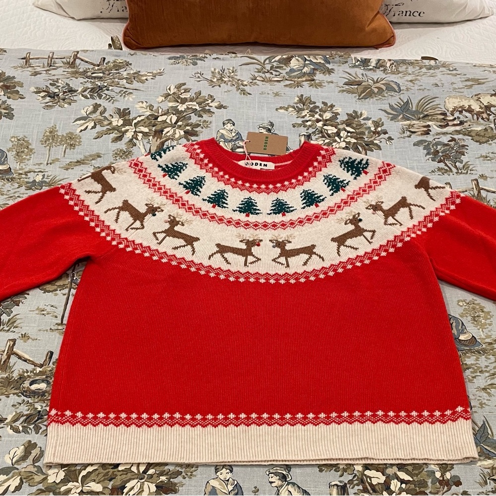 NWT Boden Reindeer Christmas Sweater Size L